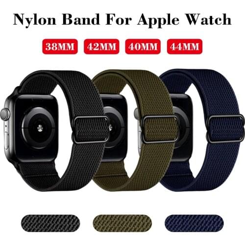 Nylon Solo Loop Watchband for apple watch 44mm 40mm serie 6 5 4 se band for iwatch 3 strap 42mm 38mm Braided Sport Elastics belt