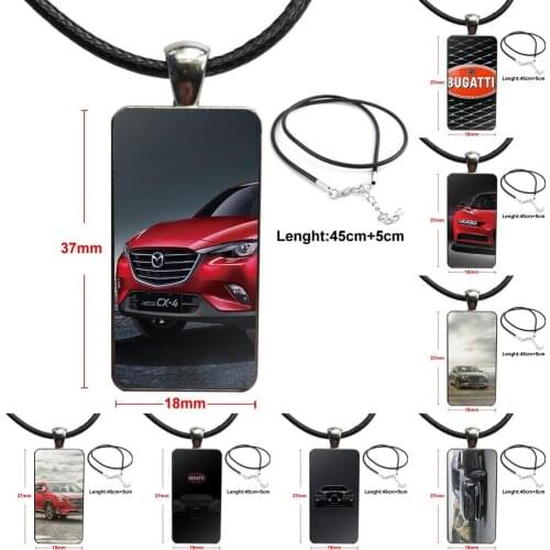 Luxury Bugatti Veyron Cars Vehicles For Women Men Design Fashion Vintage Glass Women Rectangle Necklace Pendants