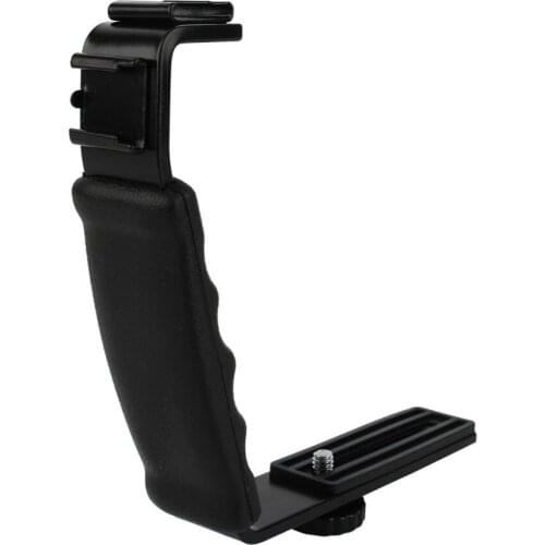 Photo Flash Video Camera Grip Handle L Handle With 2 Standard Side Hot shoe Mount the holder DSLR