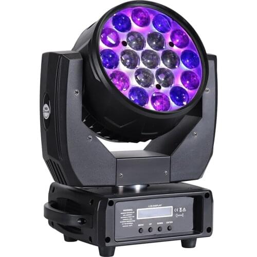 Stage lighting equipment 19x12W 4 IN 1 RGBW LED Zoom moving head wash disco light for dj party show