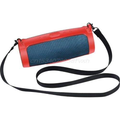 Silicone Case Cover Skin With Strap Carabiner for Charge 4 Portable Wireless Bluetooth Speaker