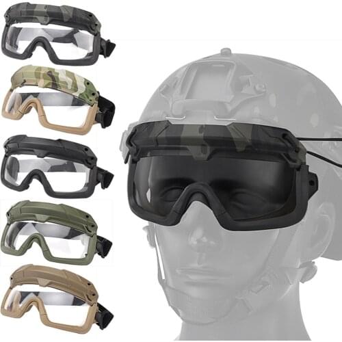Tactical Airsoft Paintball Goggles Hunting Glasses CS Wargame Safety Goggles Fits for Helmet