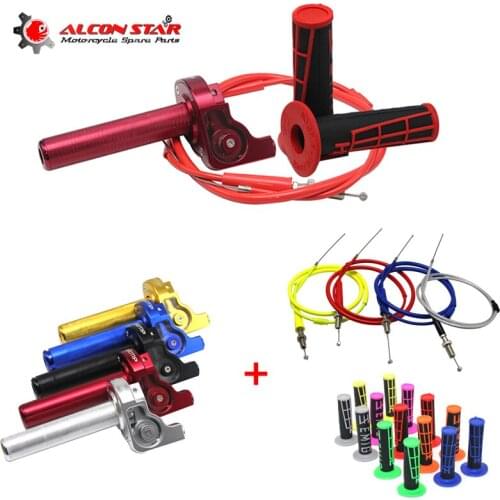Alconstar- CNC Motor Twist Throttle+Throttle Cable +Handle Grips For SSR YCF CRF50 XR50 XRF70 SSR TTR Lifan YX Pit Pro Dirt Bike
