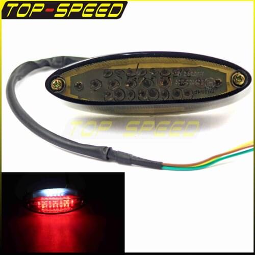 Universal Motorcycle Tail Brake Light License Plate Lamp Rear Stop Indicator For Honda Yamaha Suzuki ATV Dirt Bike RED