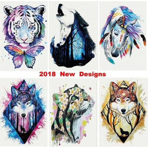 240 Designs Waterproof Arm Temporary Tattoos Stickers for Women Men Body Paint Wolf Fake Tattoo Flash Tattoo Henna 15.5*21cm