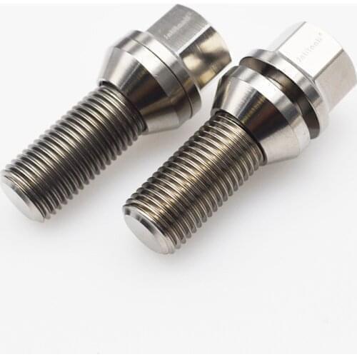 High performance Gr.5 titanium lug bolts M12/M14*1.25/1.5*40mm with cone seat spacer