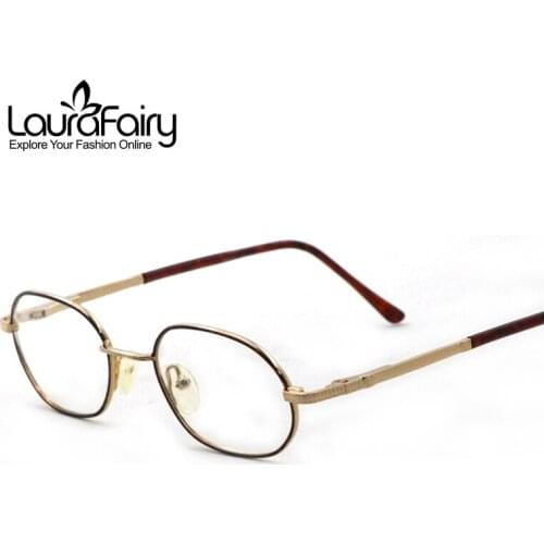 LauraFairy Vintage Oval Eyeglasses Frames Women Men Spring Arm Color Block Stainless Steel Optical Glasses armacao de oculos 302
