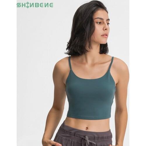 SHINBENE TIME TO SWEAT Anti-sweat Athletic Yoga Fitness Crop Tops Women Essential Plain Padded Workout Gym Sports Bras Tops