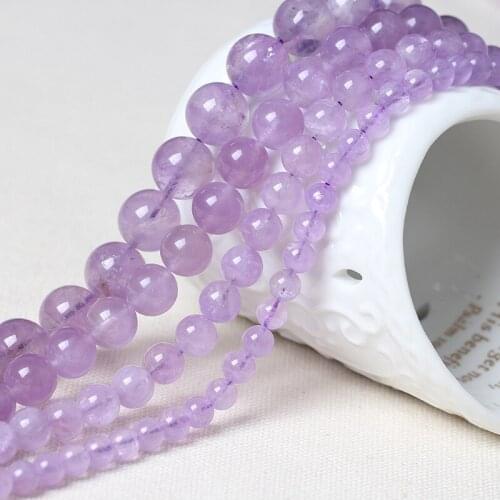 1 Strand Romantic Lavender Crystal Beads DIY Light Purple Round Ball Spacer Beads Decoration For Women Jewelry Making Wristband