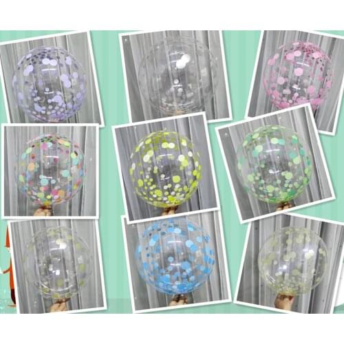 10pcs Dot Printed Bobo Balloon Transparent Clear Balloons for Birthday Party Supplies Wedding Baby Shower Decoration Ballons
