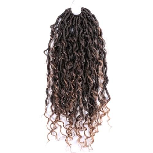 18” 95G/Pcs River Goddess Locs Crochet Hair Braids Wavy Twist Faux Locs Hair Synthetic Hair Extensions Free Shipping