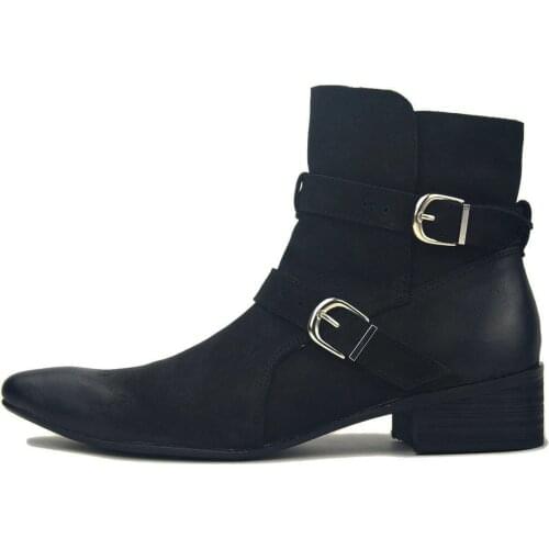 2021 Fashion Mens Boots Genuine Leather chukka Boots Ankle Zipper-up Motorcycle Boots Chelsea Boots heel boots JH-1021