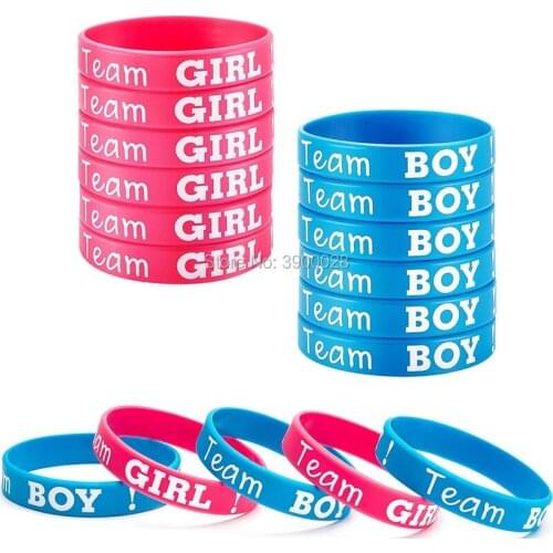 300pcs baby gender silicone wristband bracelet free shipping