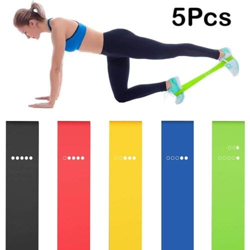 5Pcs/Lot Yoga Resistance Stretching Rubber Home Gym Exercise Fitness Equipment Strength Training Body Pilates Strength Training