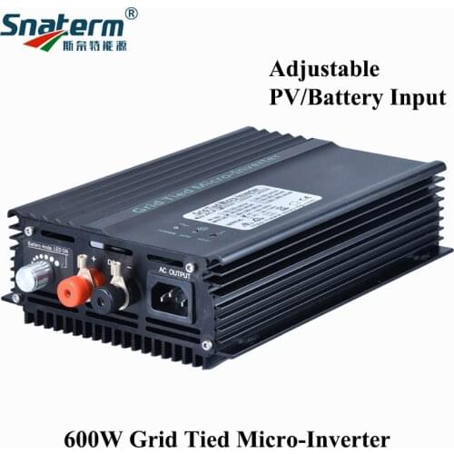 600W MPPT solar on grid power inverter adjustable battery discharge power 24V 36V 48V 72V to AC 110V or 220V 50/60HZ Home USE