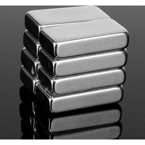 8Pcs 20x10x5mm N52 Cuboid Rare Earth Neodymium Fridge Magnets Super Strong Block Magnetic Machinery Car Audio Receiver Durable