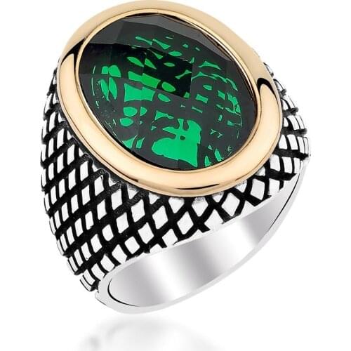 925 sterling Silver Green Color Zircon Stone Ring