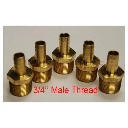 Free Shipping 10PCS/LOT 3/4'' Brass Male Thread Barb Fittings BARB-20