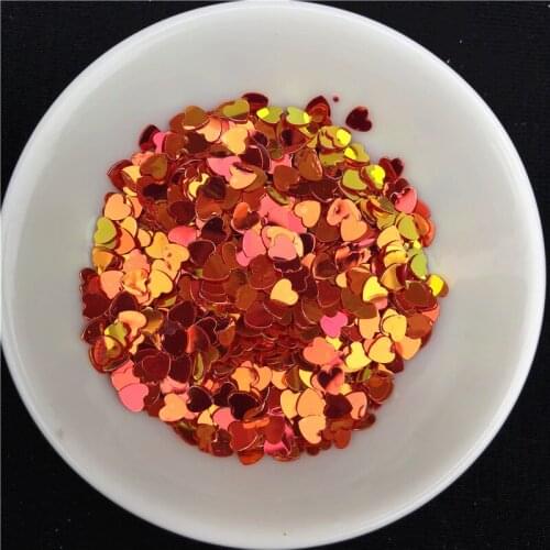 Red Color 1200Pcs/Pack 4mm Heart Nail Sequin pvc loose sequins Glitter Paillettes Wedding Craft Kids Slime DIY Accessories