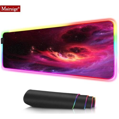 Large Gaming Mouse Pad Fog Space Starfield Nebula Extended Led MousePad RGB Computer Mat 80x30cm Best Game Custom