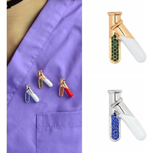 Pins and brooches Test tube pins Brooches Medical instruments jewelry Doctor Medical school jewelry Gifts Men women brooch