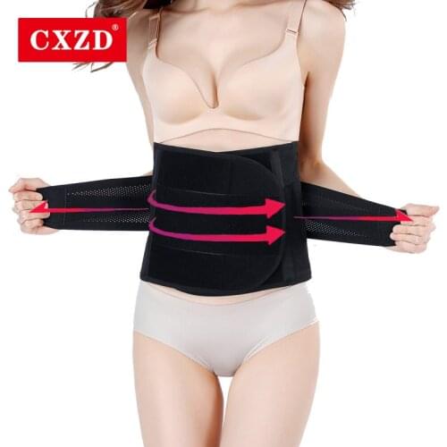 CXZD 2021 New Sauna Sweat Shaper Waist Trainer Corset Slimming Belt for Women Weight Loss Compression Trimmers Workout Fitness