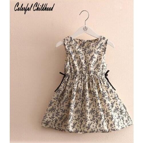 Angel Baby Summer Dress toddler Kids Girl clothes Sleeveless Girls princess Dresses Print flower Girls Clothes infant 2-6y