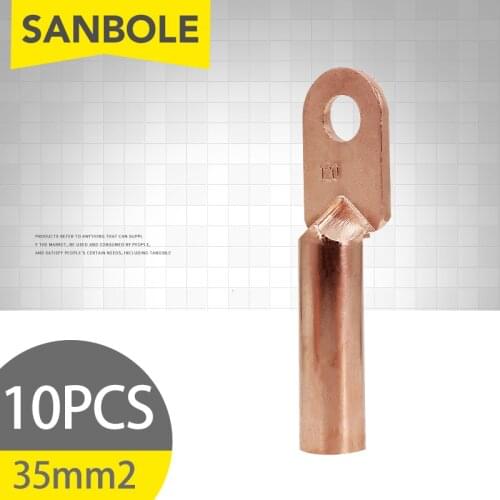 DT-35 Terminal Lug Copper Standard A Level 35 Square Cable Wire Ear Connection O-ring Shape 35mm2