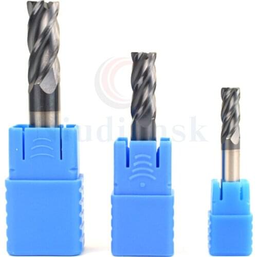 HRC45 Corner Rounding End Mill CNC lathe mill tools Tungsten steel alloy Black coating Four-edged End Milling cutter Arc R angle
