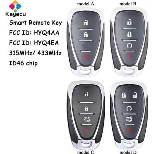 KEYECU HYQ4AA HYQ4EA FOB Smart Prox Remote Car Key for Chevrolet Camaro Equinox Cruze Malibu Spark Volt Bolt Trax Sonic Traverse