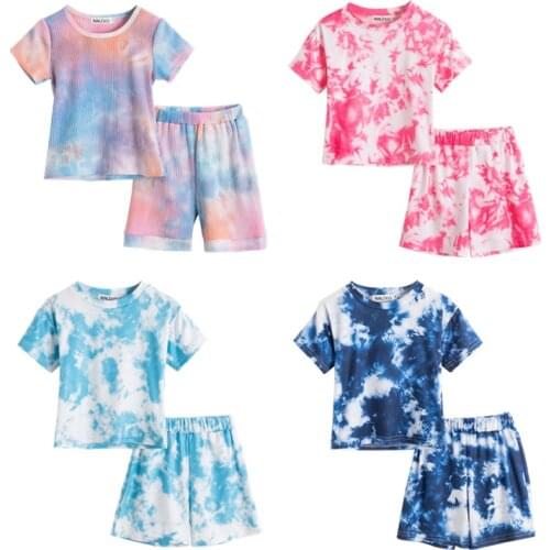 Casual Baby Kids Sport Clothing Tie-dye Clothes Sets for Boys Costumes Cotton Baby Girls Clothes 12M-5 Years Old Kids Clothes