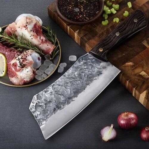 Hammered forged kitchen household sharp Slicing knife stainless steel kitchen knife Chinese Chef Knife