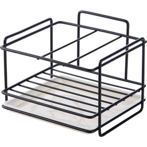 Square Shape Kitchen Sponge Brush Soap Lotion Drying Storage Rack Removable Tray Organizer