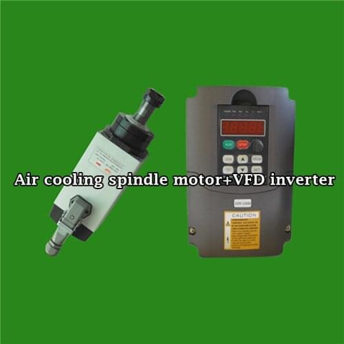 3kw 4hp 18000rpm ER20 Square Air cooling spindle motor&3kw 3phase 220V VFD inverter CNC kits