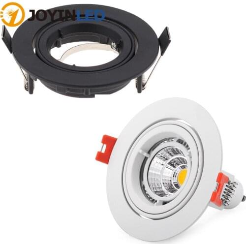 Hot Selling Recessed Adjustable Halogen Light Fixture White Black Color GU10 Led Spotlight Frame Round Housing For GU10 MR16