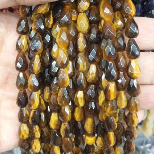 Natural Stone Crystal Aventurine Beaded Jewelry Making 7*9mm Drop-shape Faceted Loose Beads Women DIY Bracelet Necklace Parts