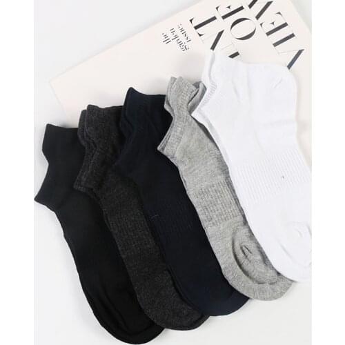 DONG AI Casual Ankle Socks Men Bamboo Brand Sneaker Socks Quick Drying Black White Grey Black High Quality Sock