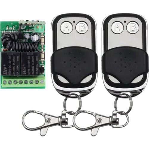 For Smart Home DC 12V 2CH 10A Wireless Remote Control Light Switch System Mini Receiver With 2pcs AB Button Transmitter