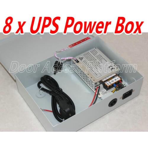 8 pcs of UPS Power 100-265V AC@50-60HZ box+Power lines for Web access controller system,TCP controller panel DC12V,5Amp currents