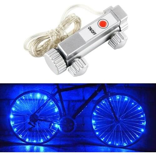 Multicolor 20 LED Bike Bicycle Cycling Rim Lights LED Wheel Spoke Light String Strip Lamps Waterproof Bike Wheel Strip Lamp