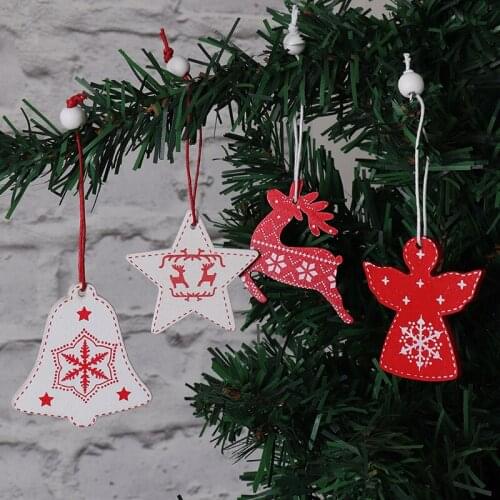 Christmas Decorations Kids gifts Christmas Tree pendants Wood Interior Decoration Furniture pendants For Home DIY Accessories