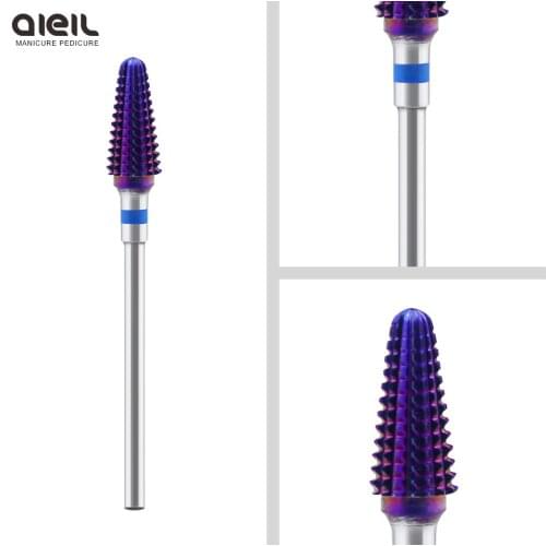 Blue Nano Coating Tungsten Carbide Nail Drill Bit Manicure Machine Carbide Burrs Electric Drill Milling Cutter Nail Accessories