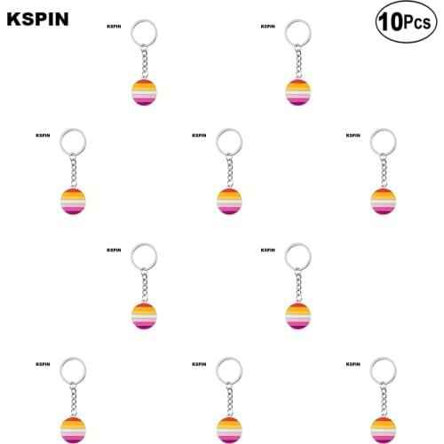 Sun Set Lesbian Key Ring Lapel Pin Flag badge Brooch Pins Badges 10Pcs a Lot