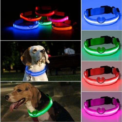 LED Pet Cat Dog Collar Luminous Safety Glow Necklace Flashing Lighting Up Collars For Puppy Small Dog Cat Pet Supplies
