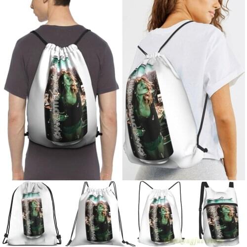 Unisex Drawstring Bags Charlotte De Witte Women Drawstring Backpacks Men Outdoor Travel Backpacks Training Fitness Bag