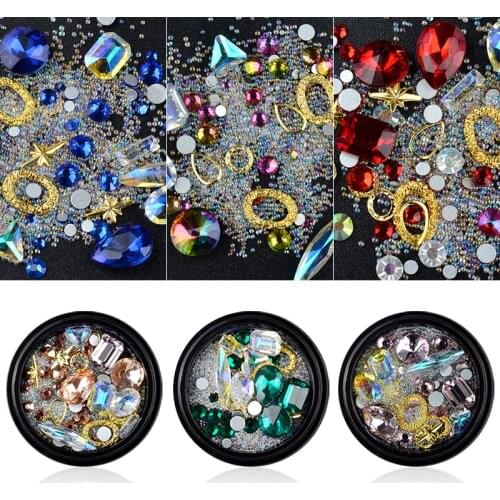 1 Pack Rhinestones Art Decorations 2021 Mixed Glass Accessories for Nails DIY Rhinestone for Manicure Design