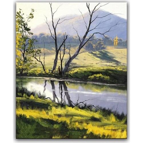 100% hand painted oil painting Home decoration high quality landscape painting pictures DM16071926