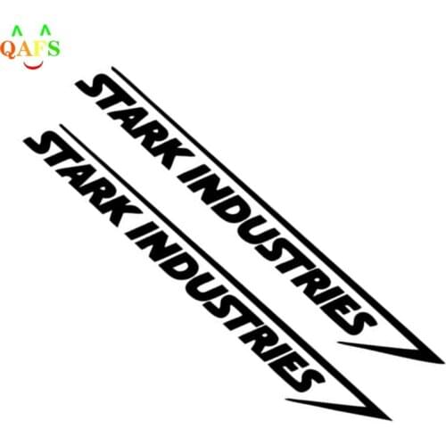 2Pcs Stark Industries Car Sport Racing Body Stripes Stickers Vinyl Decals Black White Car Exterior Decoration Easy to Use