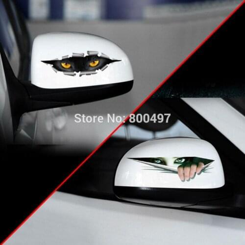 2 x Newest Design Creative Car Styling Cat Peeping Eye Decal Decoration Accessories for Tesla Volkswagen Renault Opel Lada