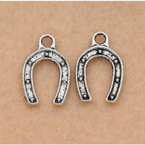 20pcs Tibetan Silver Plated Horseshoe Charm Pendants Jewelry Making Diy Craft Charms Handmade 16x12mm